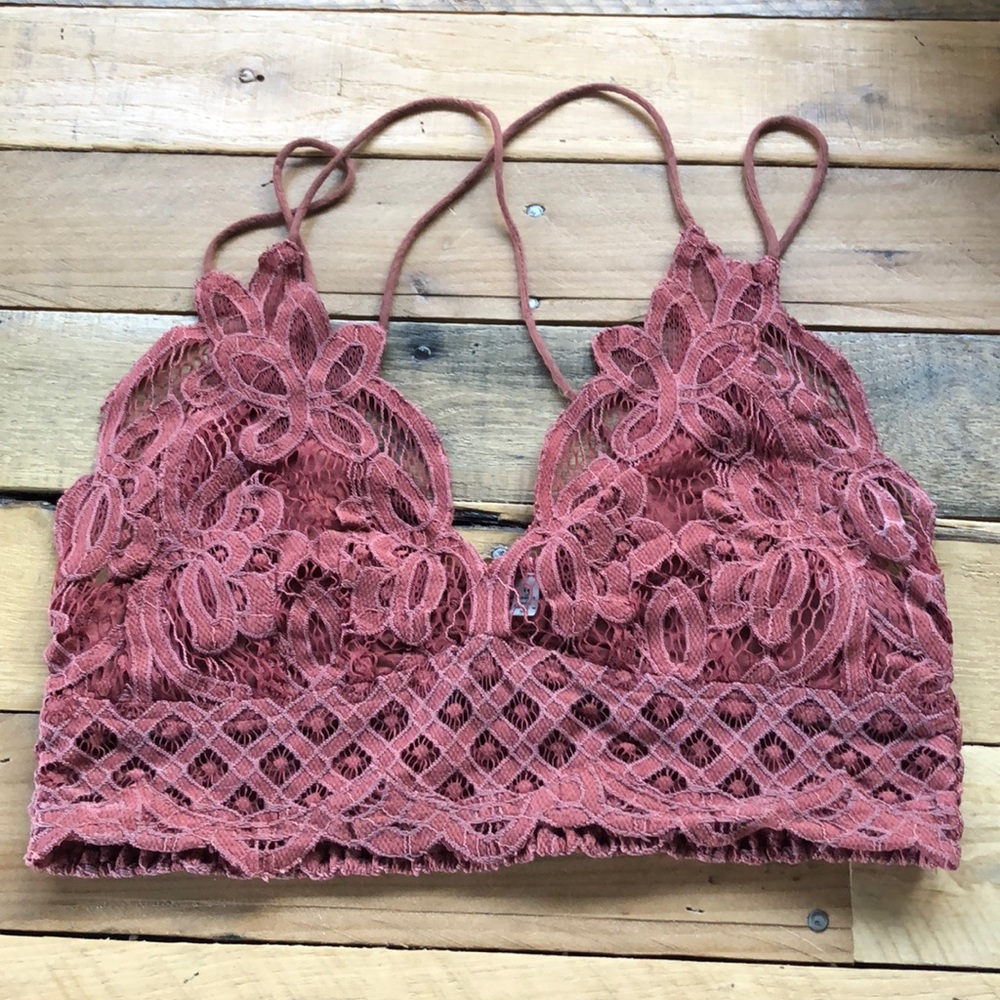 FREE PEOPLE PEACHY PINK LACE CAMI